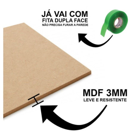 Kit 3 Peças Quadro Decorativo de Parede