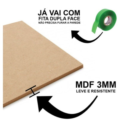 Kit 3 Peças Quadro Decorativo de Parede