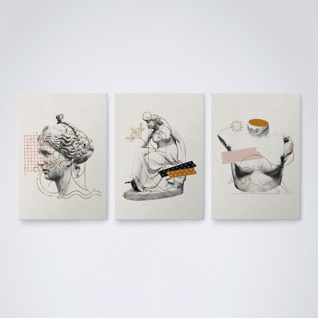 Kit 3 Peças Quadro Decorativo de Parede