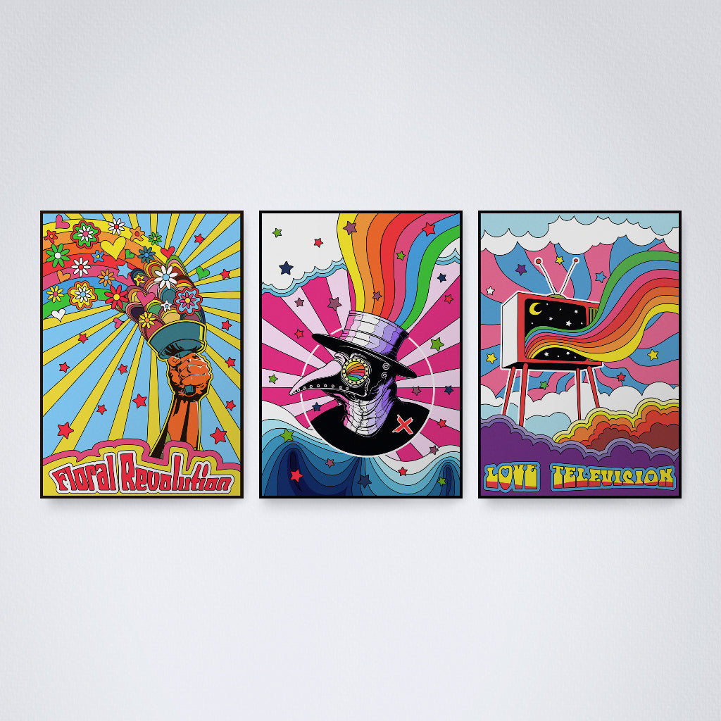 Kit 3 Peças Quadro Decorativo de Parede