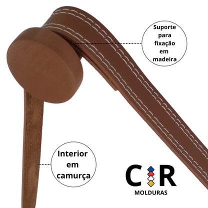 Espelho Decorativo Redondo 40cm Adnet Suspenso C/ Alça Couro Ecológico + 5 Anos de garantia