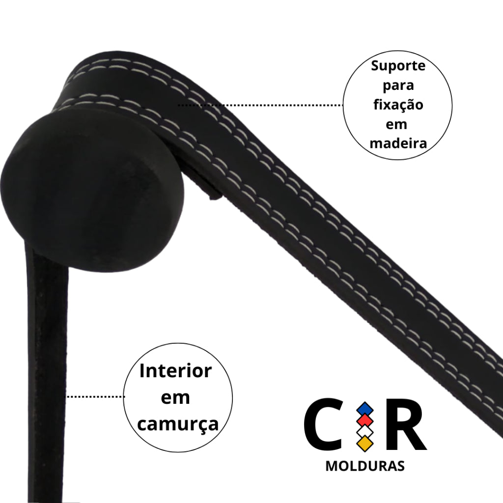Espelho Decorativo Redondo 50cm Adnet Suspenso C/ Alça Couro Ecológico + 5 Anos de Garantia