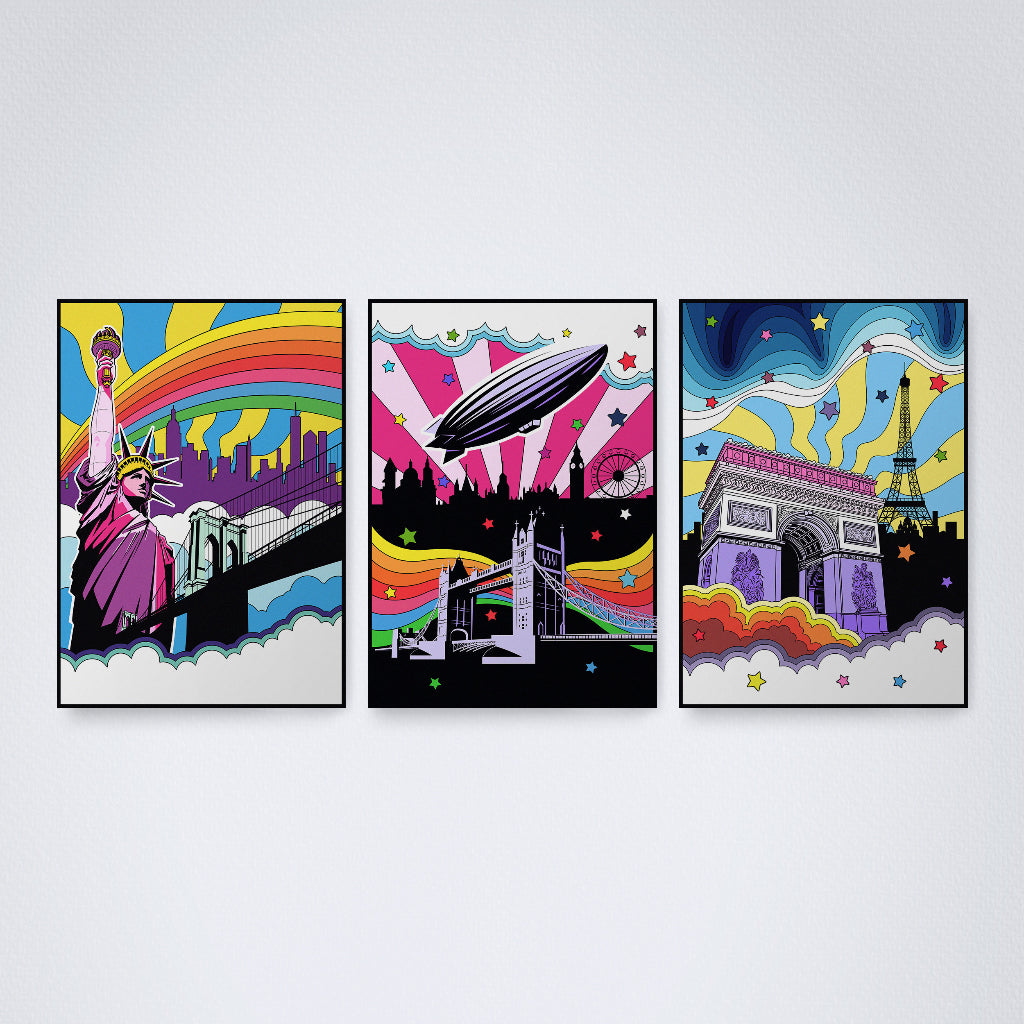 Kit 3 Peças Quadro Decorativo de Parede