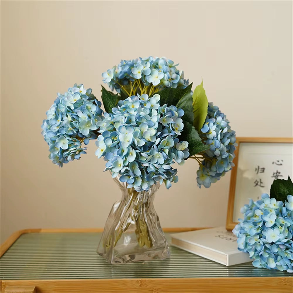 Buquê De Hortênsia Permanente, Toque Real Com 6 Flores
