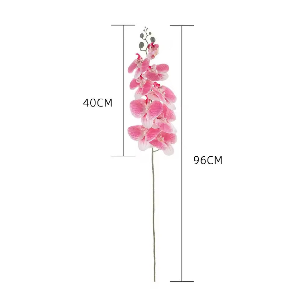 Ramo Floral Permanente de Orquídea Phalaenopsis com 9 Hastes Flor de Seda Toque real, Para decoração