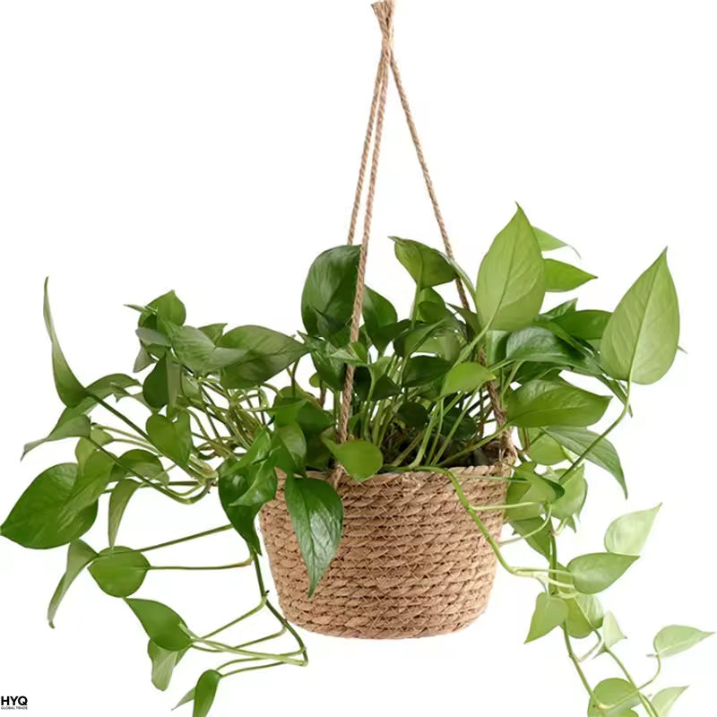 Cesto Suspenso de Macramê para Plantas, Vaso de Juta Trançado, Suporte para Plantas e Decoração