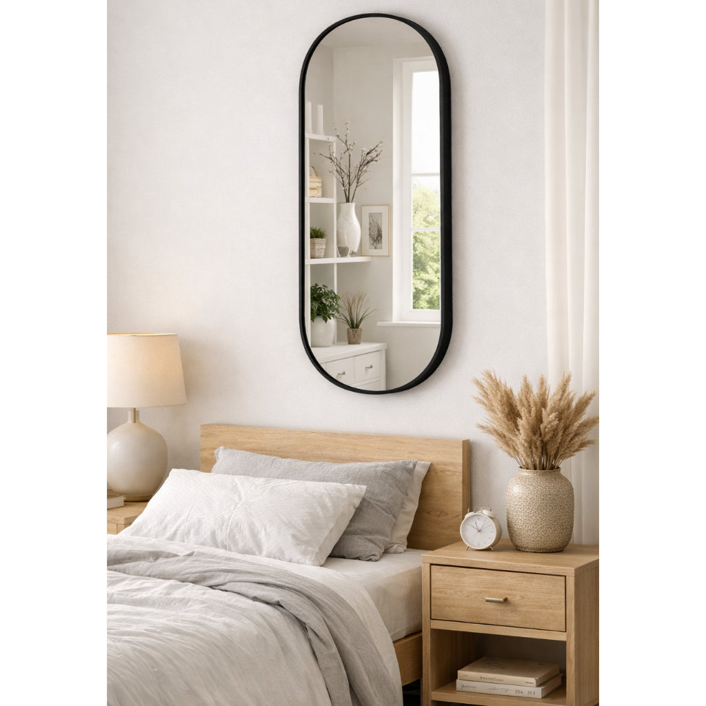 Espelho Cápsula Moderno Premium 40x60 e 40x80 – Design Moderno para Sala, Quarto e Banheiro
