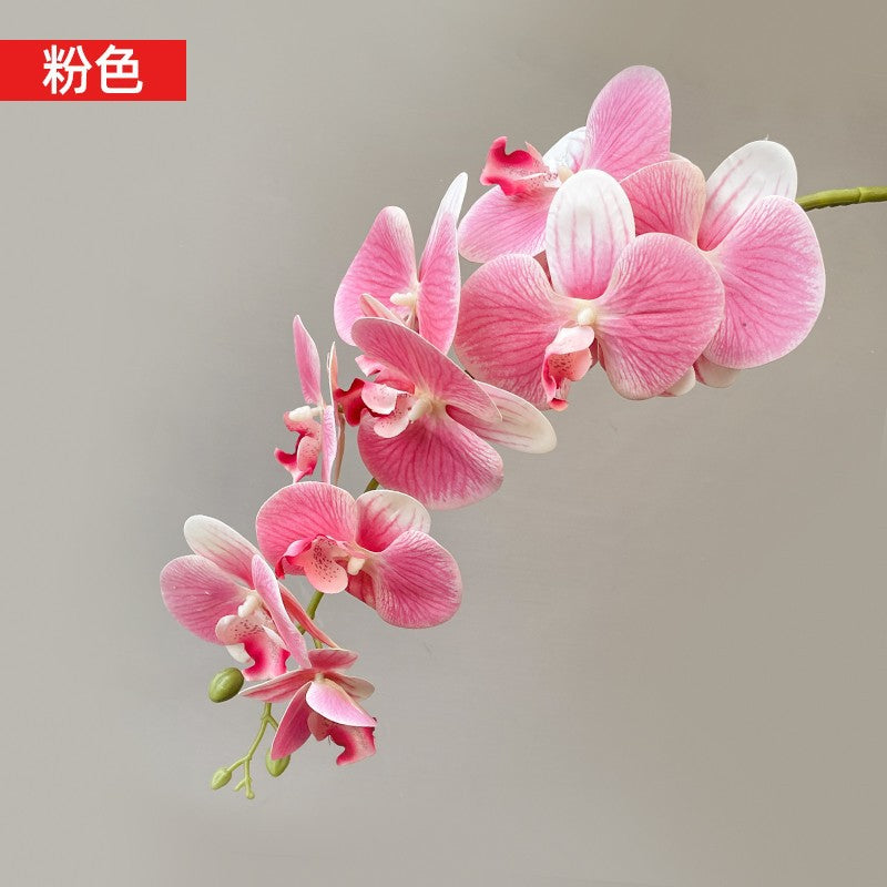 Ramo Floral Permanente de Orquídea Phalaenopsis com 9 Hastes Flor de Seda Toque real, Para decoração