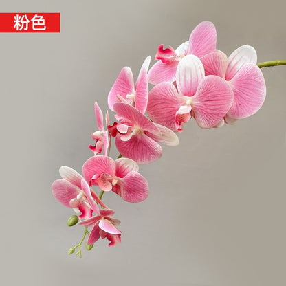 Ramo Floral Permanente de Orquídea Phalaenopsis com 9 Hastes Flor de Seda Toque real, Para decoração