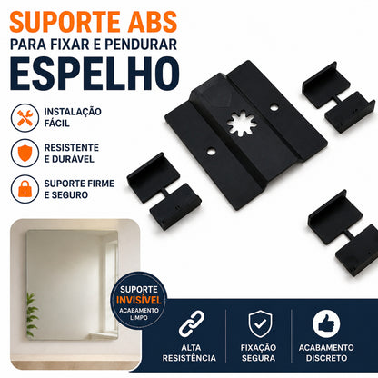 Suporte Invisível para Espelho em ABS | Fixação para Espelhos, Quadros e Painéis | Fácil Instalação