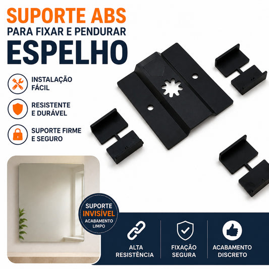 Suporte Invisível para Espelho em ABS | Fixação para Espelhos, Quadros e Painéis | Fácil Instalação