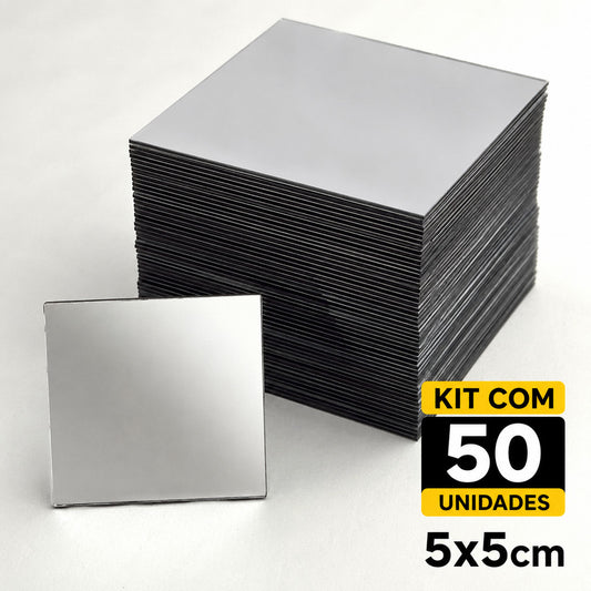 Kit 50 Espelhos 5x5cm Para Artesanato Decoração