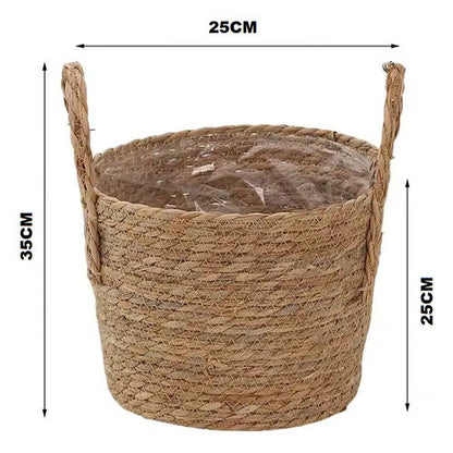 Cesto Palha Para Plantio Plantas Com Alça