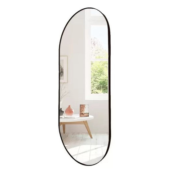 Kit 2 Espelho Decorativo Capsula 40x60cm  C/ Couro Ecológico