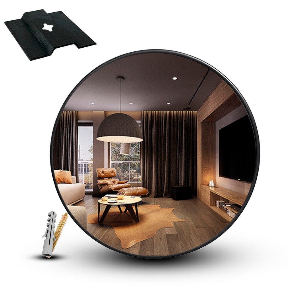 Espelho Decorativo Redondo 60, 50, 40cm C/ couro + Suporte de Fixação